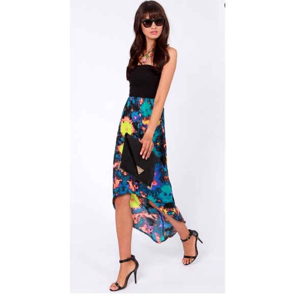 Hurley Sheila Strapless Neon Dress - Picture 2 of 7